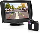 BOSCAM K3 Rückfahrkamera und Monitor Set Wired Rückfahrkamera mit Stabiler Signalübertragung, 14.4 cm/4.3' Zoll Rear View Monitor und IP68 wasserdichte Kamera für Auto, Bus, LKW, Schulbus, Anhänger