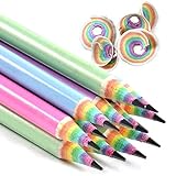 Regenbogen Bleistifte Zeichnung Schreiben Bleistift, Recycelbares Papier, Vorgespitzt, Für Schule und Büro - Härtegrad HB - 12 Stück