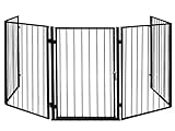 ISO TRADE Kaminschutz mit Tür aus Metall Kinderschutzgitter Ofenschutzgitter Absperrgitter 2961