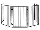 ISO TRADE Kaminschutz mit Tür aus Metall Kinderschutzgitter Ofenschutzgitter Absperrgitter 2961