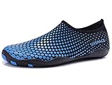 Sixspace Unisex Badeschuhe Wasserschuhe Strandschuhe Aquaschuhe Schwimmschuhe Barfußschuhe Surfschuhe mit rutschfeste Sohlen für Damen Herren,Blau 44 EU