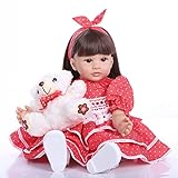 ZIYIUI Reborn Puppen Mädchen 24 Zoll 60cm Lebensechte Silikon Reborn Babypuppen Mädchen Langes Haar Reborn Doll Spielzeug Für Kinder