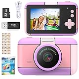 YunLone ToyZoom Fotoapparat für Kinder, 24 MP Selfie, Digitalkamera, 1080P HD, Videokamera mit 32 GB SD-Karte, Geburtstagsgeschenk - Violett (Purple digital Camera)