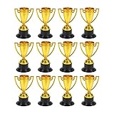 Toyvian 24Pcs Gold Award Trophäe Tassen 3. 3 Zoll Mini Kunststoff Trophäen für Kinder Party Favors Wettbewerbe Belohnungen Preise