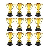 Toyvian 24Pcs Gold Award Trophäe Tassen 3. 3 Zoll Mini Kunststoff Trophäen für Kinder Party Favors Wettbewerbe Belohnungen Preise