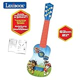 Lexibook K200PA PAW Patrol Helfer auf vier Pfoten Chase Gitarre, 6 echte Nylon Saiten, Groß für die Kleinen Fingern, Blau/ Orange