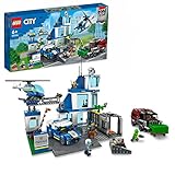 LEGO 60316 City Polizeistation mit Polizeiauto, Müllauto und Hubschrauber, Polizei-Spielzeug für Jungen und Mädchen ab 6 Jahren