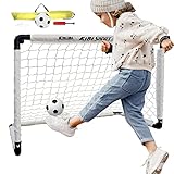 LZHDZQD Fußballtor Kinder, Fussballtore für Garten Kinder, 90 x 60 x 60cm Faltbares Fussballtor Kinder, Tore Fußball Kinder und Fussball und Luftpumpe inklusive 4 Erdhaken