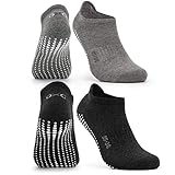 Occulto Yoga SOCKEN für Damen und Herren mit NOPPEN (2-4 Paar), YOGASOCKEN, STOPPERSOCKEN Damen Herren, ANTIRUTSCHSOCKEN Pilates, Yoga 43-46 2 Paare | Schwarz-Grau