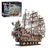 Mould King 13138 Piratenschiff Modell, Fliegender Holländer Segelschiff, 3653 Teile Groß MOC Klemmbausteine Bausteine, DIY Modellbausatz Für Puzzle Bausteine(Originalverpackung)