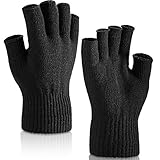 SATINIOR 2 Paar Handgelenk Fingerlose Handschuhe Halbe Handschuhe Fingerlose Handschuhe für Erwachsene und Kinder (Schwarz)