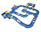 BIG Spielwarenfabrik - Waterplay Amsterdam - Wasserbahn blau, 175 x 143 x 27cm große Bahn, mit 4 Booten, Wasserflugzeug und 3 Spielfiguren, 2 Schleusen, Wasserpumpe und Hafenbecken, ab 3 Jahren