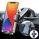 VANMASS Handyhalterung Auto [ 2022 Upgrade Silikon Version Mega Fest ] 3 in 1 Lüftung & Saugnapf Handyhalter Fürs Auto Universale Kfz Handyhalterung 360° Drehbar Für Alle Handy iPhone Samsung Huawei