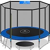 KESSER® - Trampolin Ø 305 cm | TÜV SÜD GS Zertifiziert | Komplettset mit Sicherheitsnetz, Leiter, Randabdeckung & Zubehör | Kindertrampolin Gartentrampolin Belastbarkeit 150 kg