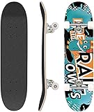 Hikole Skateboard, Komplettboard, Skateboard aus Holz, 79 x 20 cm, kanadisches Ahorn, 85 A, für Anfänger, Kinder und Erwachsene (8)