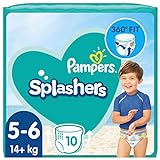 Pampers Baby Windeln Größe 5-6, Splashers, 10 Schwimmwindeln, Einweg Schwimmwindel, für sicheren Schutz im Wasser