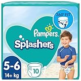 Pampers Baby Windeln Größe 5-6, Splashers, Einweg Schwimmwindel für sicheren Schutz im Wasser, 10 Schwimmwindeln