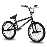 Hiland 20 Zoll BMX, 360° Rotor-System, Freestyle, 4 Stahl Pegs, Kettenschutz, Freilauf Schwarz