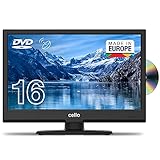 Cello C1620FS 16' (15,6' - 39,5 cm Diagonale) Full HD LED TV mit eingebautem DVD Player DVBT2 S2 Triple Tuner Neues 2021 Modell, Schwarz