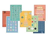 7 Stück pädagogische Lernplakate Lernposter für Kinder Grundschule Schule Deko Kleinkinder Poster Vorschule Lesen Schreiben ABC Alphabet Buchstaben Zahlen Lernen Montessori DINA4 Poster DEUTSCH