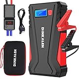 DINKALEN Starthilfe Powerbank, 800A Spitzstrom Tragbare Auto Starthilfe (Für 7,0L Benzinmotor oder 5,5L Dieselmotoren) 12V Autobatterie Anlasser Starthilfegerät mit LED Taschenlampe