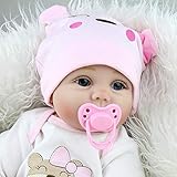 ZIYIUI 55cm Lebensecht Reborn Babys Doll Puppen Silikon Mädchen Reborn Babypuppen Junge Realistische Puppe Kinder Spielzeug (1)