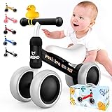 CRZKO Kinder Laufrad, Kleinkind Balance Fahrrad Kinder Laufrad ab 1 Jahr Lauflernrad mit 4 Räder ohne Pedal für 10-24 Monate Jungen und Mädchen als Geschenk.