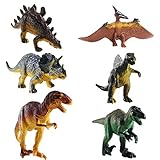 FOGAWA 6 Stück Dinosaurier Spielzeug Set Dinosaurier Figuren Dino Figuren Kinder Realistische Dinos Spielzeug Tyrannosaurus Rex Modell für Kinder Kindertag Geschenke Kindergeburtstag Party Deko