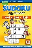 Sudoku für Kinder 4x4 - 6x6 - 9x9 | 180 Sudoku Rätsel | Level: sehr leicht | mit Lösungen