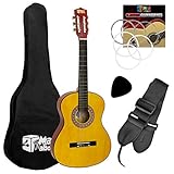 Mad About CLG1-34-PACK Set Klassische Spanische Gitarre, 3/4 Größe, für Kinder - jetzt mit kostenlosem Unterricht für 6 Monate