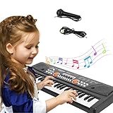 Klaviertastatur für Kinder, 49 Tasten Elektronisches Klavier mit Mikrofon Tragbare Musik Tastatur Musikinstrument Klavier Geburtstag Weihnachten Geschenke Alter für 3-12 Jahre Mädchen Jungen