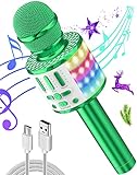 Karaoke Mikrofon, Drahtloses Bluetooth Mikrofon Kinder mit LED, Tragbares Karaoke Maschine zum Singen, Karaoke Mädchen Jungen Spielzeug Geschenke, KTV Lautsprecher Recorder für Smartphone PC