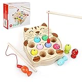 LEADSTAR Spielzeug ab 2 Jahre, Montessori Spielzeug 2 Jahre, Holz Angelspiel für Kinder, Kinder Magnet Fische Angeln Spiel, Lernspiele ab 2 Jahre,Motorikspielzeug,Geschenk für Kinder ab 2 3 4 5 Jahre