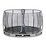 EXIT | Elegant Boden-Trampolin - ø366cm - Gartentrampolin - Outdoor - Inkl. Sicherheitsnetz - Grau