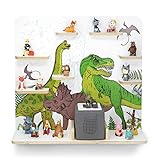 Kinder Regal für Musikbox I Motiv Dinomania I Geeignet für die Toniebox und ca. 50 Tonies I Geschenk I Geschenkidee I Spielen I Sammeln I Aufstellen oder Aufhängen