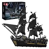 Mould King 13111 Technik Piratenschiff Modell,Black Pearl Segelschiff, 2868 Teile Groß MOC Klemmbausteine Bausteine, DIY Modellbausatz Technologie Klemmbausteine Bausatz