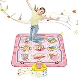 Furado Tanzmatte Spielzeug für Kinder, Musikmatte,5 Herausforderung Modi Berühren Matte Spielen mit LED Anzeige,Tanzmatte Spielzeug Kinder Dance Mat,Geschenk für Mädchen ab 3–10 Jahren