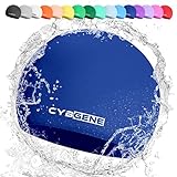 CybGene Silikon Badekappe für Kinder, Kind Schwimmkappe Bademütze für Kinder Schwimmunterricht-Blau