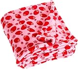 Playshoes Unisex Baby Fleece-Decke Erdbeere 301707, 14 - Rosa, 75 x 100 cm/29.5 Inch x 39.4 Inch