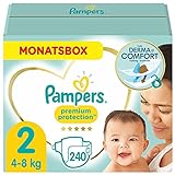 Pampers Baby Windeln Größe 2 (4-8kg) Premium Protection, Mini, 240 Stück, MONATSBOX, bester Komfort und Schutz für empfindliche Haut