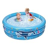 balnore Planschbecken, 3 Ringen Planschbecken für Kinder 120 x 45 x 18cm Kinderpool Schwimmbad Kinder für Garten Outdoor