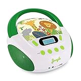 Metronic 477144 CD-Player für Kinder, Jungle, mit USB-/AUX-IN-Port Grün / Weiß