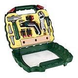 Theo Klein 8394 Bosch Ixolino Koffer | Mit Hammer, Schraubenschlüssel und vielem mehr | Batteriebetriebener Akkuschrauber Ixolino | Spielzeug für Kinder ab 3 Jahren