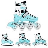 Nils Extreme Inline Skates 4in1 - Schlittschuhe Kinder - Inliner für Kinder und Erwachsene - ACEB7-Lager - Eislaufschuhe Kinder Verstellbare - Blau - 35-38 - NH10905