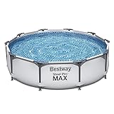 Bestway Steel Pro MAX Frame Pool ohne Pumpe Ø 305 x 76 cm, lichtgrau, rund