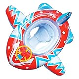 Xiuyer Baby Schwimmring,Baby Aufblasbarer Schwimmring,Kinder Schwimmreifen,Baby Schwimmen Trainer Sitz,Aufblasbares Kinderboot Für Kinderim Alter Von 8 Bis 48 Monaten Mit Lenkrad-Griff (rot)