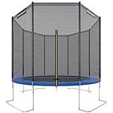 Ultrasport Garden Trampoline Jumper, Trampolin-Komplettset mit Sprungtuch, Sicherheitsnetz, gepolsterten Netzpfosten und Randabdeckung, Sprungturm - ø 305 cm, max. Belastbarkeit 160 Kg, Blau