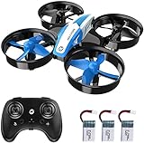 Holy Stone HS210 Mini Drohne für Kinder,RC Quadrocopter Mini Drone mit 3 Akkus,21 Min. Lange Flugzeit,Automatische Höhenhaltung,360°Rollen,Kopfloss Modus,One Key Start Anfänger Blau