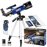 Teleskop für Kinder und Einsteiger für Beobachtung von Himmel und Landschaft- 70mm fernrohr Teleskop Astronomisches Mit verstellbarem Stativ