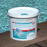 BAYROL e-Chlorilong ULTIMATE 7 – Zwei Phasen Chlortabletten 300 g mit 7 Funktionen für eine optimale und dauerhafte Desinfektion von Poolwasser und Filter - 4,8 kg